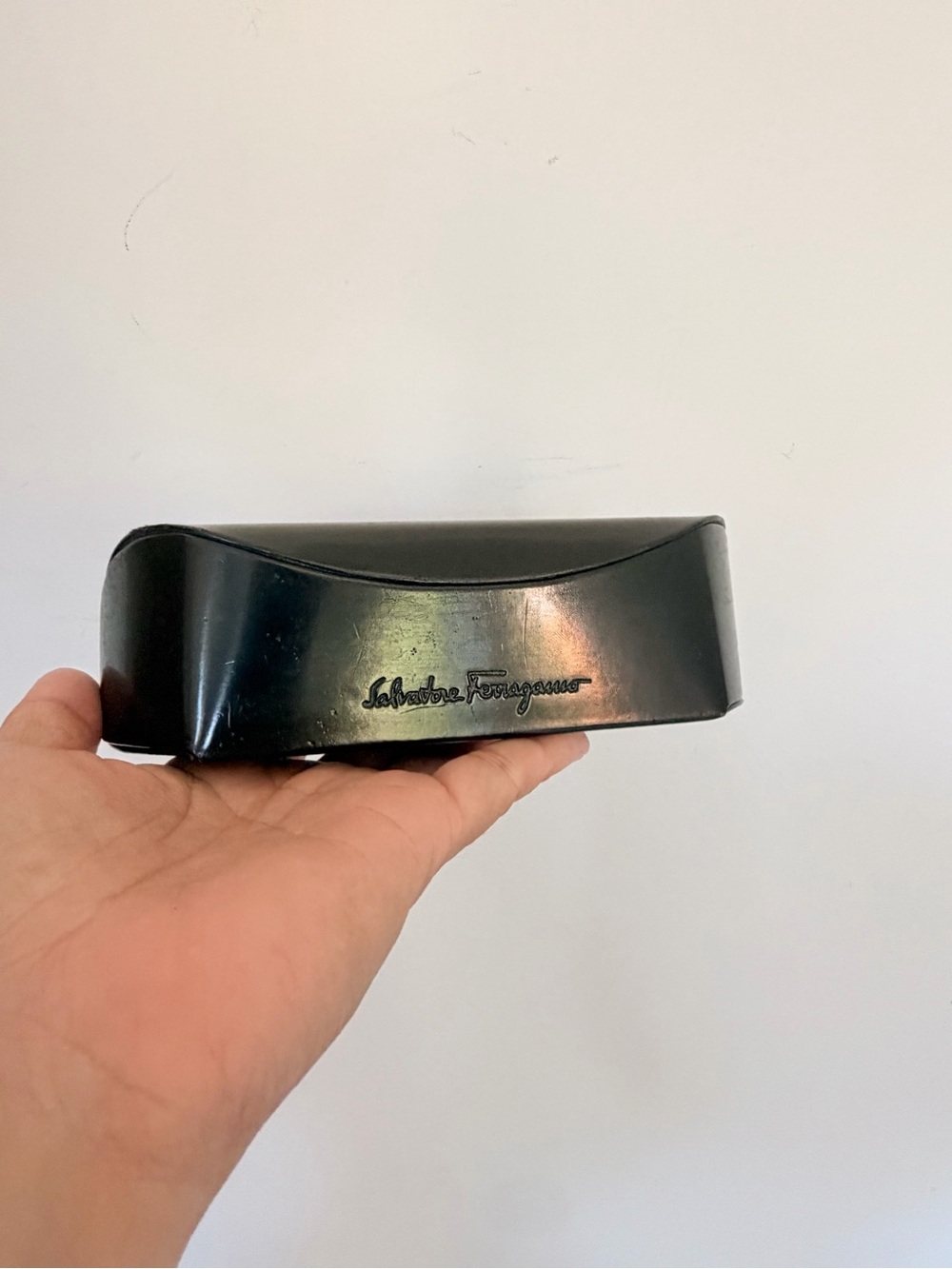 Salvatore Ferragamo Black Sunglasses Case Unisex Accessory w Magnetic Closure